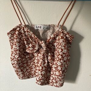 love J Brown and White Floral Camisole